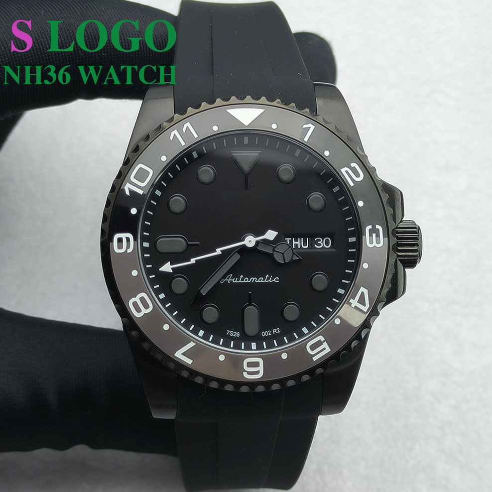 Stainless Bracelet Diver - 40mm nh36 relógio mecânico de aço