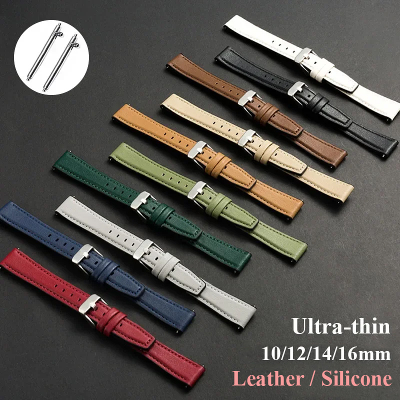 Suede Strap Watch - Pulseira de relógio de couro ultrafina,