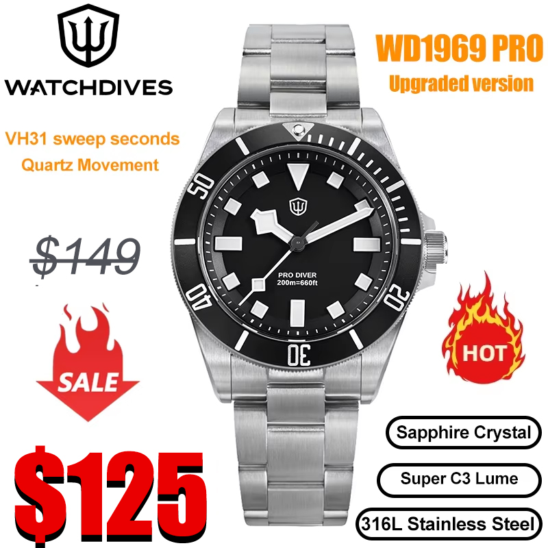 Rolex Watch Submariner - Watchdives wd1969 pro 38mm relógio de